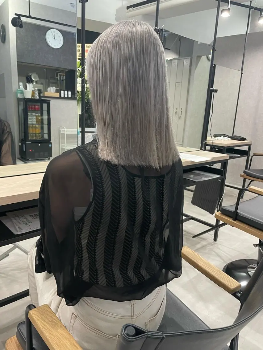 ミディアム カラー ブリーチ ケアブリーチ ヘアカラー 中野 涼介のヘアスタイル