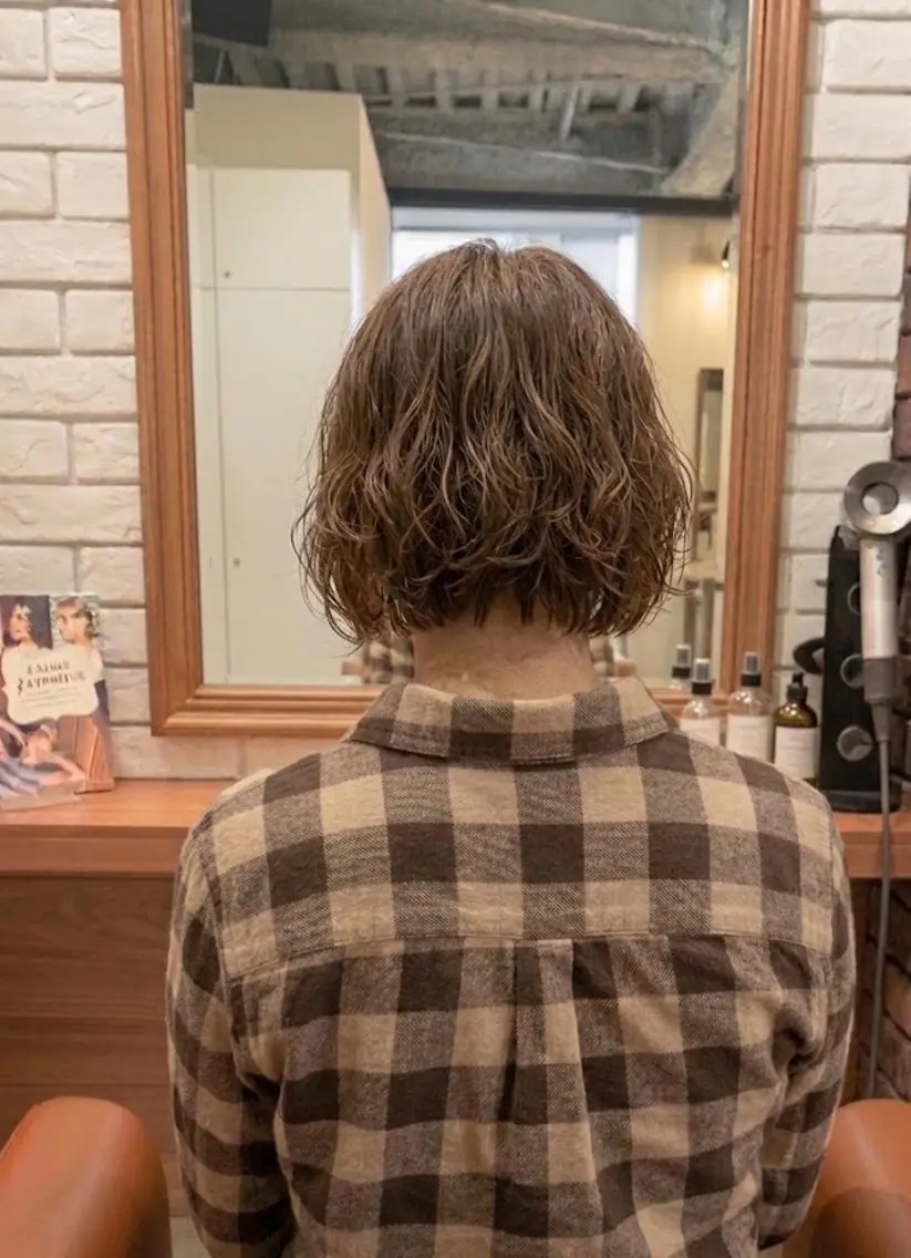 ミディアム パーマ ショートボブ ボブ 髪質改善 トリートメント カット パーマ トリートメント ヘッドスパ flencia 丸 和博|カットのヘアスタイル