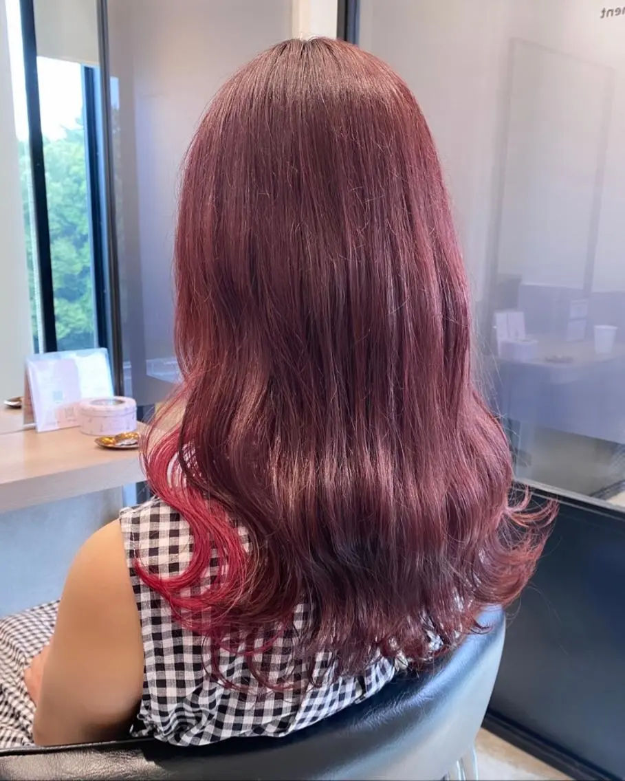 セミロング カラー 💗ガーリーヘア🎀 saki💗のヘアスタイル