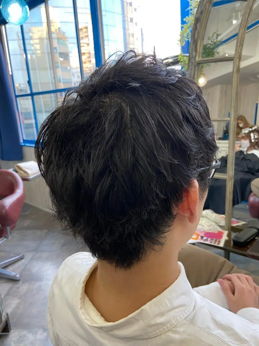 ショート メンズ カットパーマ✂️ 小坂田玲亜のヘアスタイル
