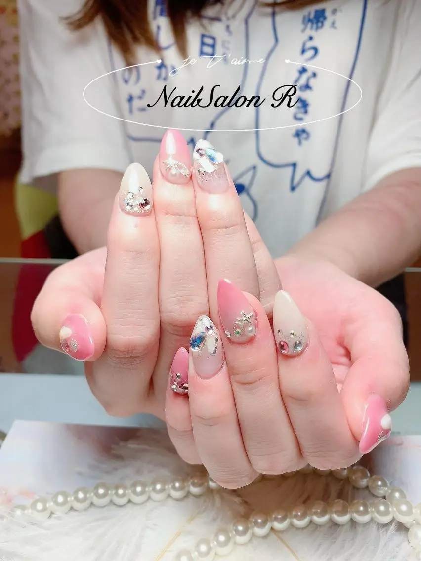 ネイル 長さ出し スカルプネイル NailSalonR 宮里のネイルデザイン