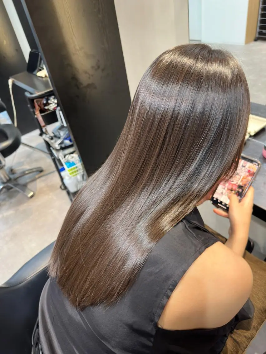 セミロング 縮毛矯正 カットモデル募集 ミネのヘアスタイル