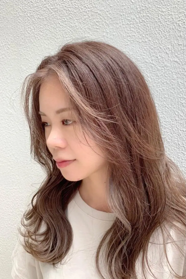 ロング カラー ミストバング フェイスフレーミング 女性リピ90%🍨 🩷佐藤みずきのヘアスタイル