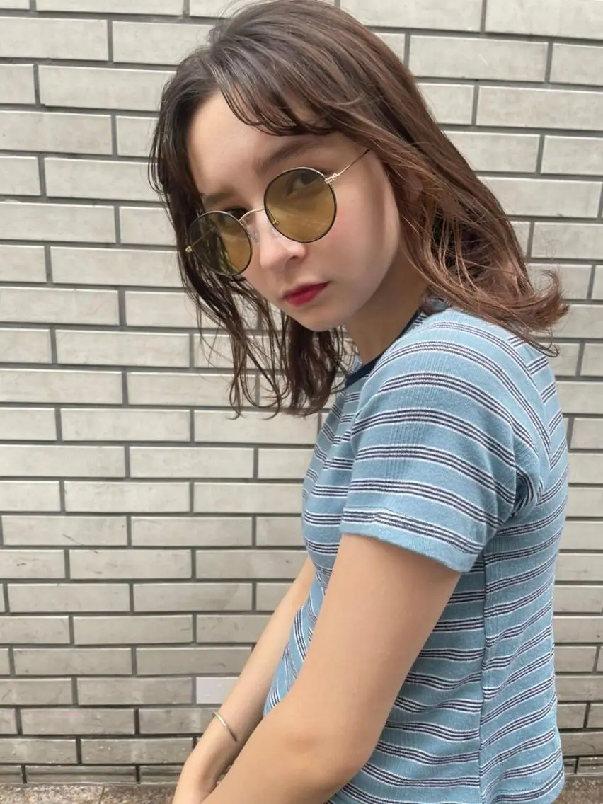 セミロング カラー パーマ sugino katsuyaのヘアスタイル