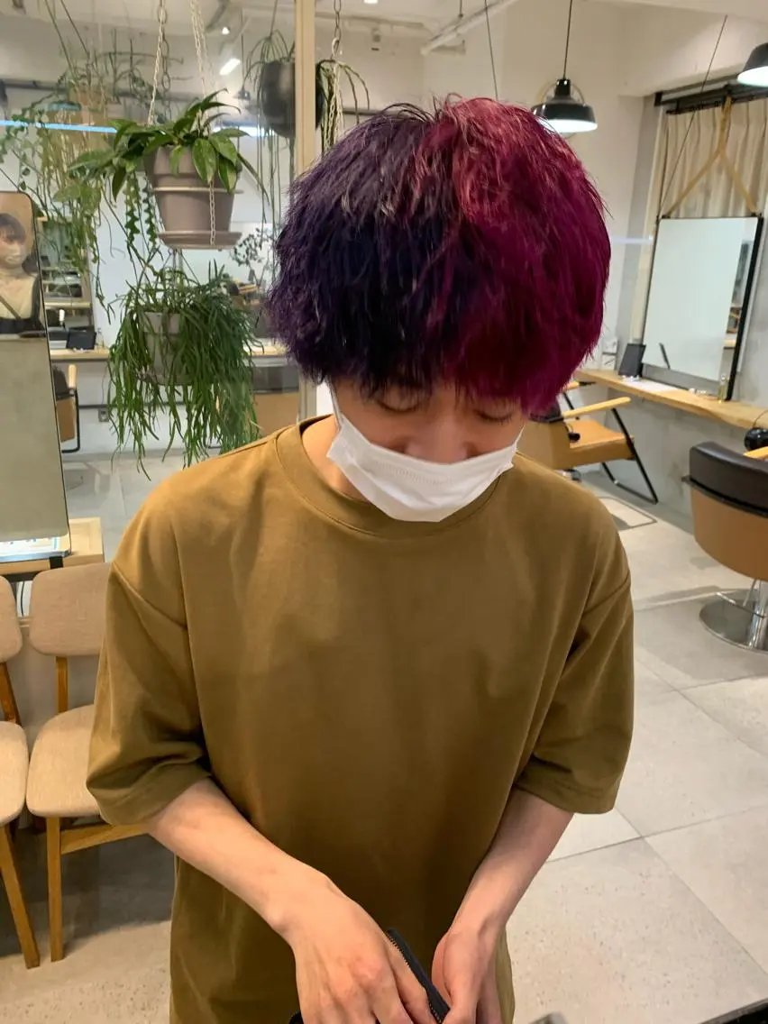 カラー メンズ REINA☁️透明感 カラー/ぷつっと♡のヘアスタイル