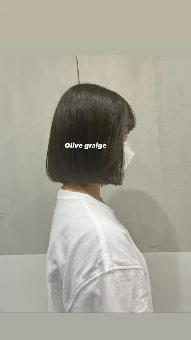 ショート カラー ヘアアレンジ 透明感カラー グレージュ オリーブグレージュ オリーブグレー MAYU/上質ハイト ーン/レイヤーのヘアスタイル