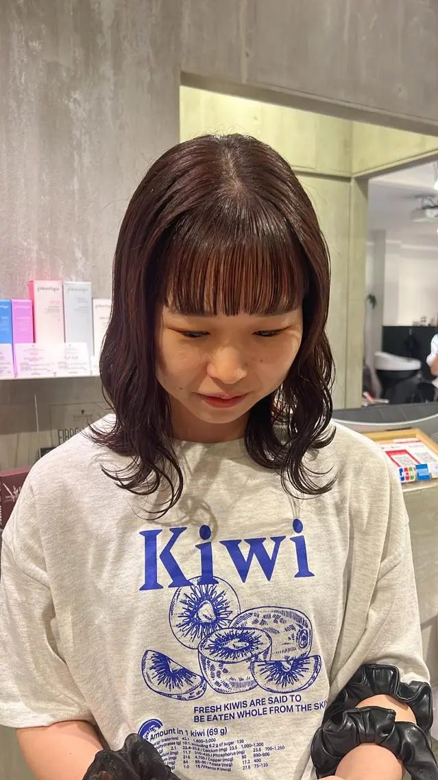 カラー ピンクカラー 杉岡 ちさのヘアスタイル
