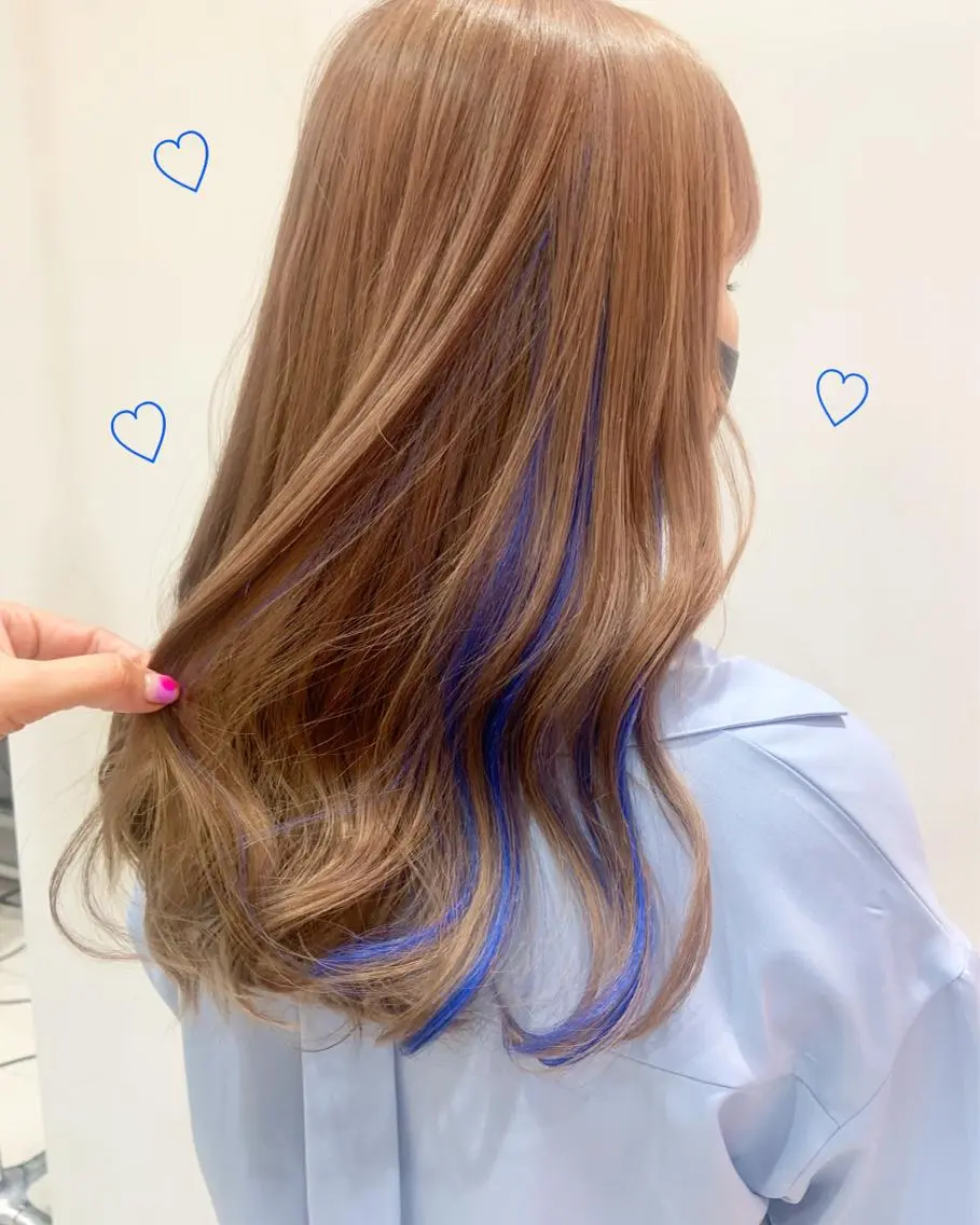 カラー ベージュカラー ハイトーンカラー インナーカラー ミルクティーベージュ 新宿駅近♡個室 ♡関口三都季🌜のヘアスタイル