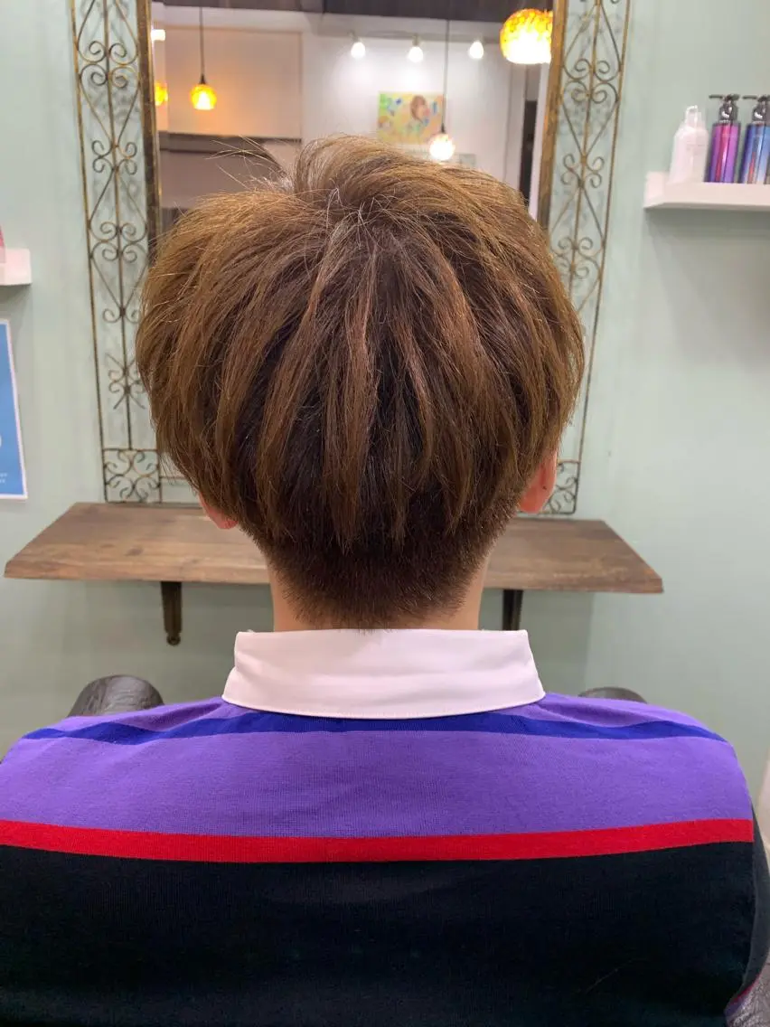 ミディアム カラー パーマ メンズ R ri R takagiのヘアスタイル