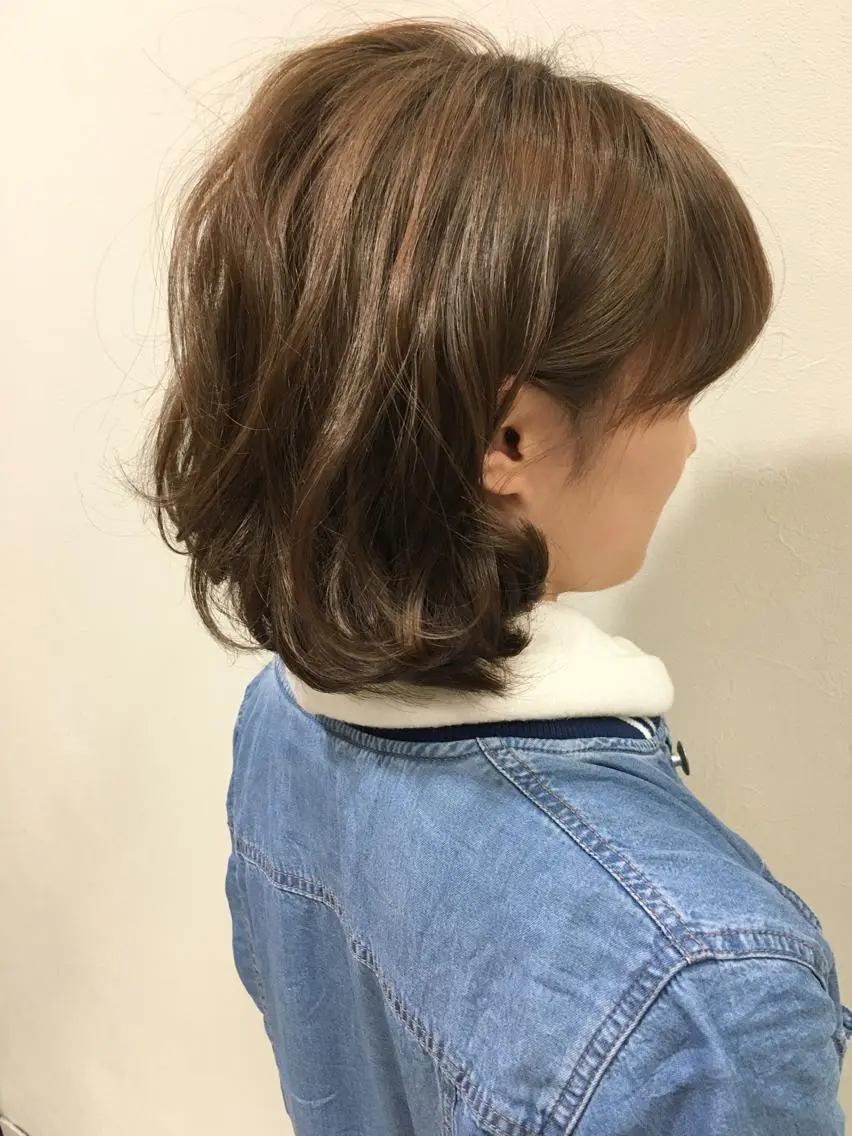 ショート カラー パーマ ベージュカラー ボブ ディレクター ノナカのヘアスタイル