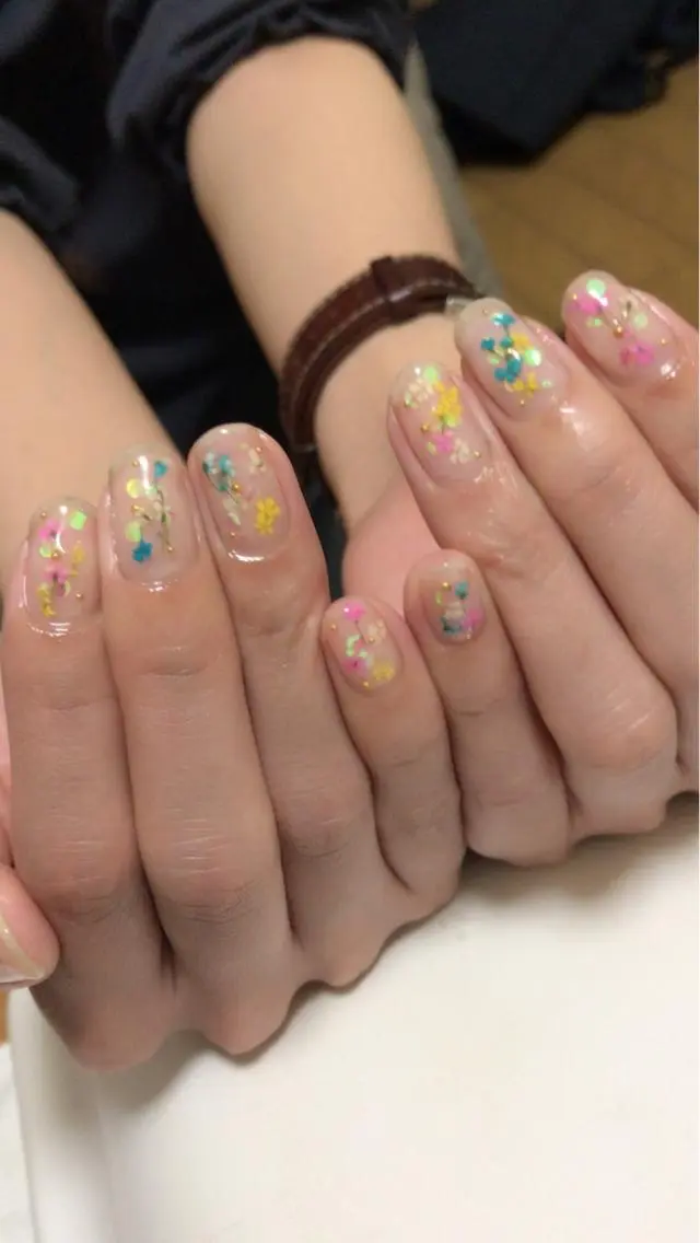 ネイル オーロラネイル クリアネイル ホログラムネイル キラキラネイル 吉冨 光恵のネイルデザイン