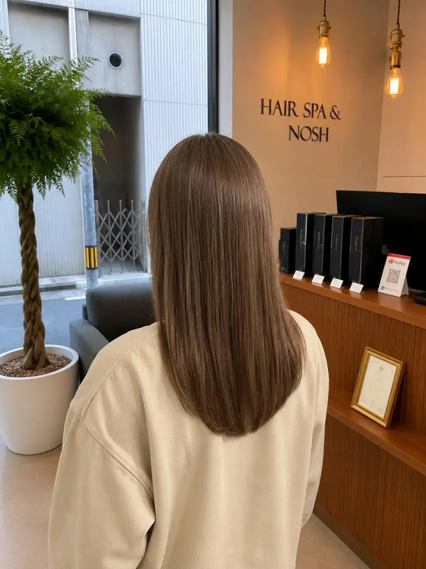 セミロング ヘアカラー トリートメント みゆう🎀 Nosh/博多千代のヘアスタイル
