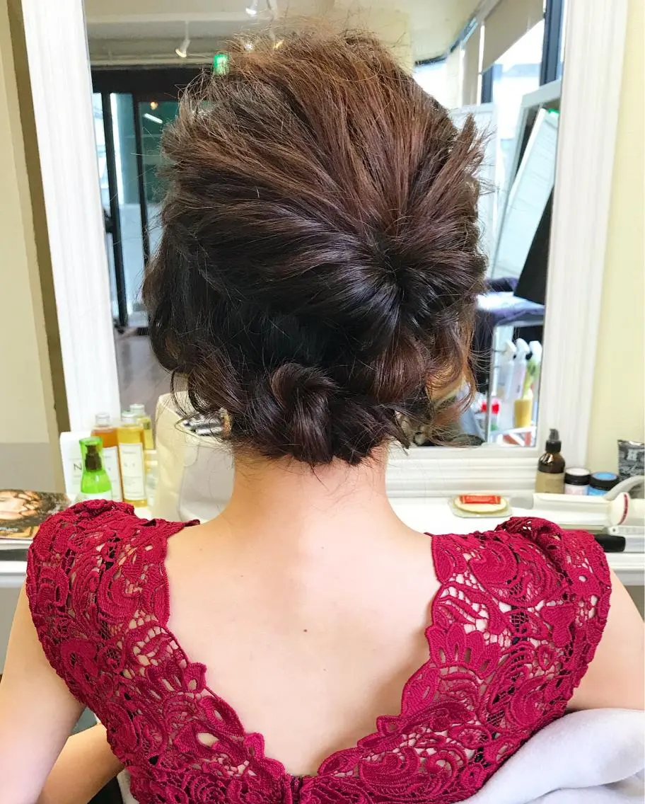 セミロング ヘアアレンジ ヘアセット 成松 勇治のヘアスタイル