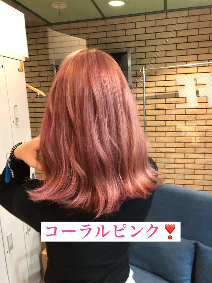 ミディアム カラー ピンクカラー レイヤー/エクステ alpha下妻のヘアスタイル