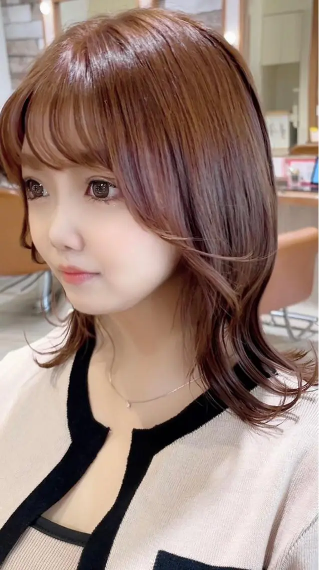 ミディアム カット 小幡永吉 ✨ショート✨韓国✨のヘアスタイル