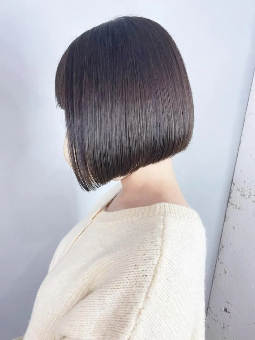 ミディアム カラー パーマ ヘアアレンジ グレージュ ボブ ITbyALBUM 藤沢店のヘアスタイル