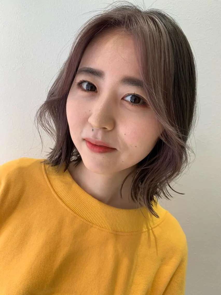 ショート カラー ミストバング  フェイスフレーミング ハイライトカラー ハイライト カット ヘアカラー トリートメント hubhair レイヤー/透明感のヘアスタイル