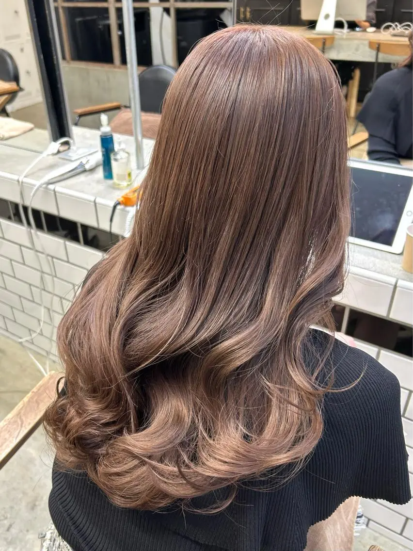ロング カラー ヘアアレンジ ヘアカラー トリートメント 🎀暖色カラー🎀 ♡yurika♡のヘアスタイル