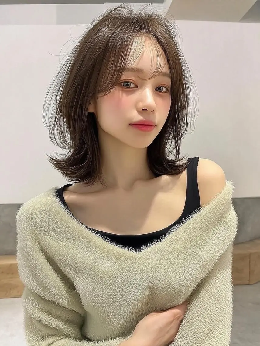 ミディアム カット ヘアカラー 肥後 有紗のヘアスタイル