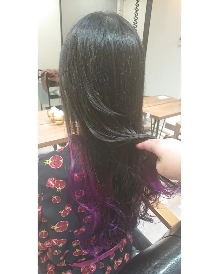 ロング カラー インナーカラー ラベンダーカラー 艶カラー/インナー /グラデ/大西小百合のヘアスタイル