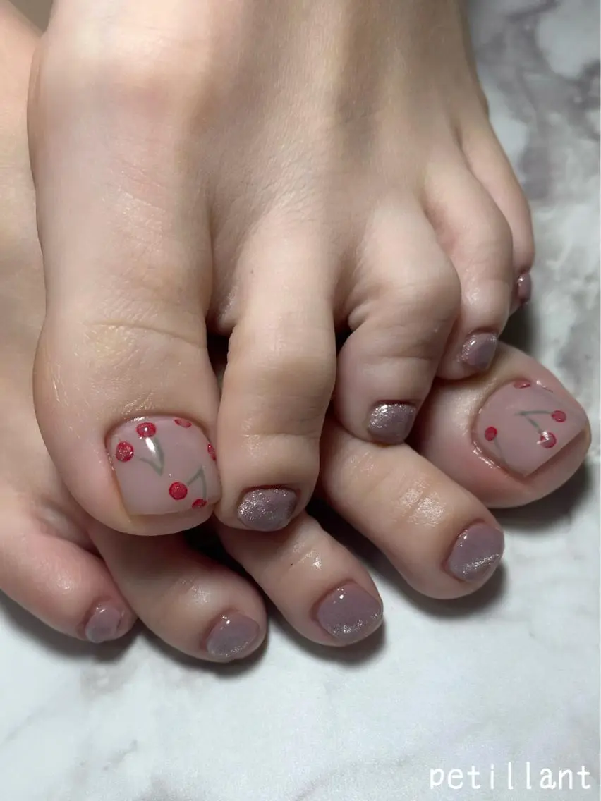 ネイル フットネイル 春ネイル フットネイル nail salon petillantのネイルデザイン