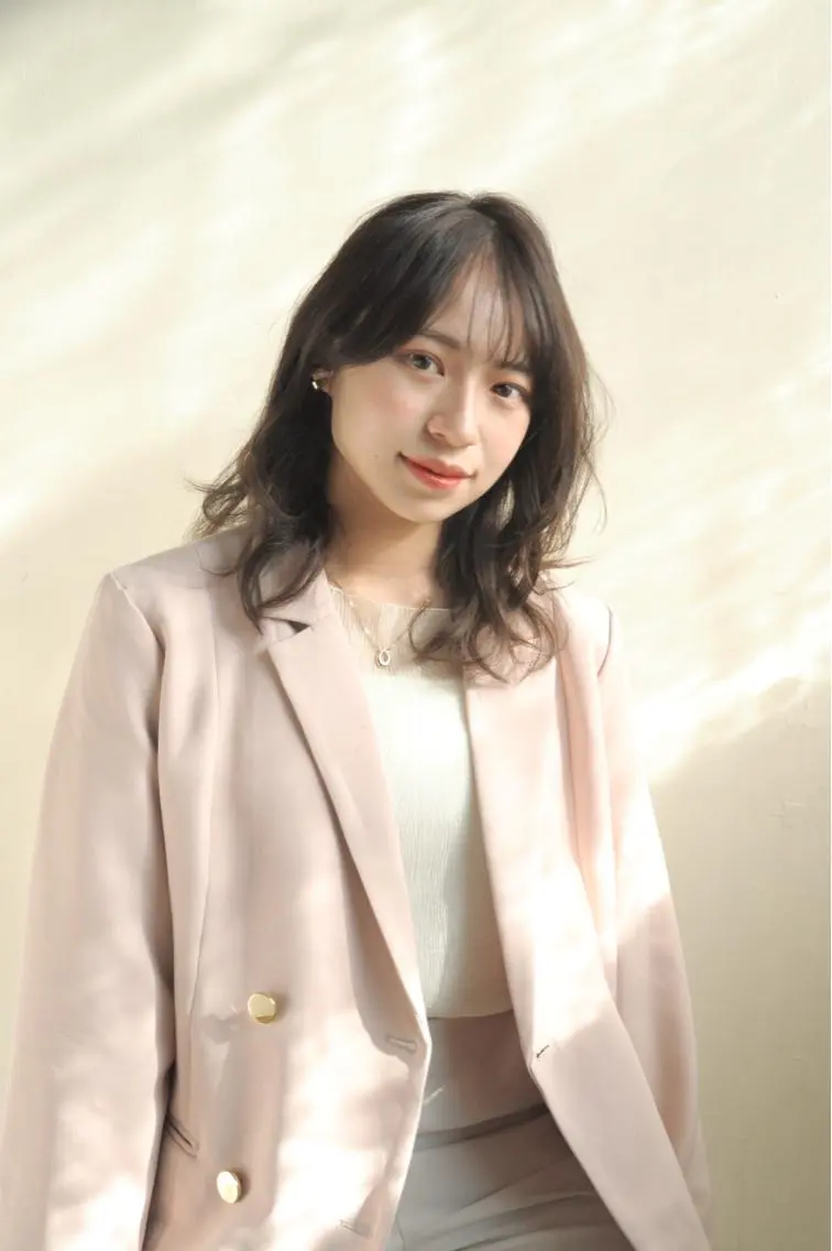 セミロング パーマ セミロングパーマ 伸ばしかけ カット パーマ 【🉐学割】応援📣 ミニモ限定🤩千 田のヘアスタイル