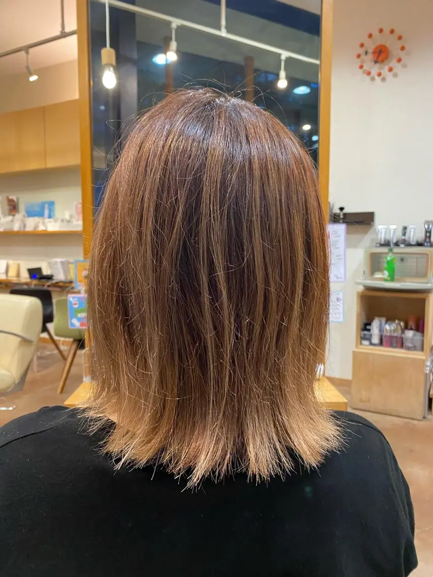 ミディアム パーマ 髪質改善🥇津田 【自由が丘】【美髪】のヘアスタイル