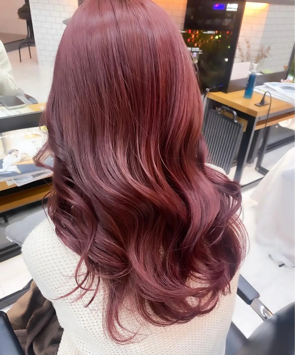 セミロング カラー ヘアカラー 韓国風レイヤーカット 🍒サンジキ アカリのヘアスタイル