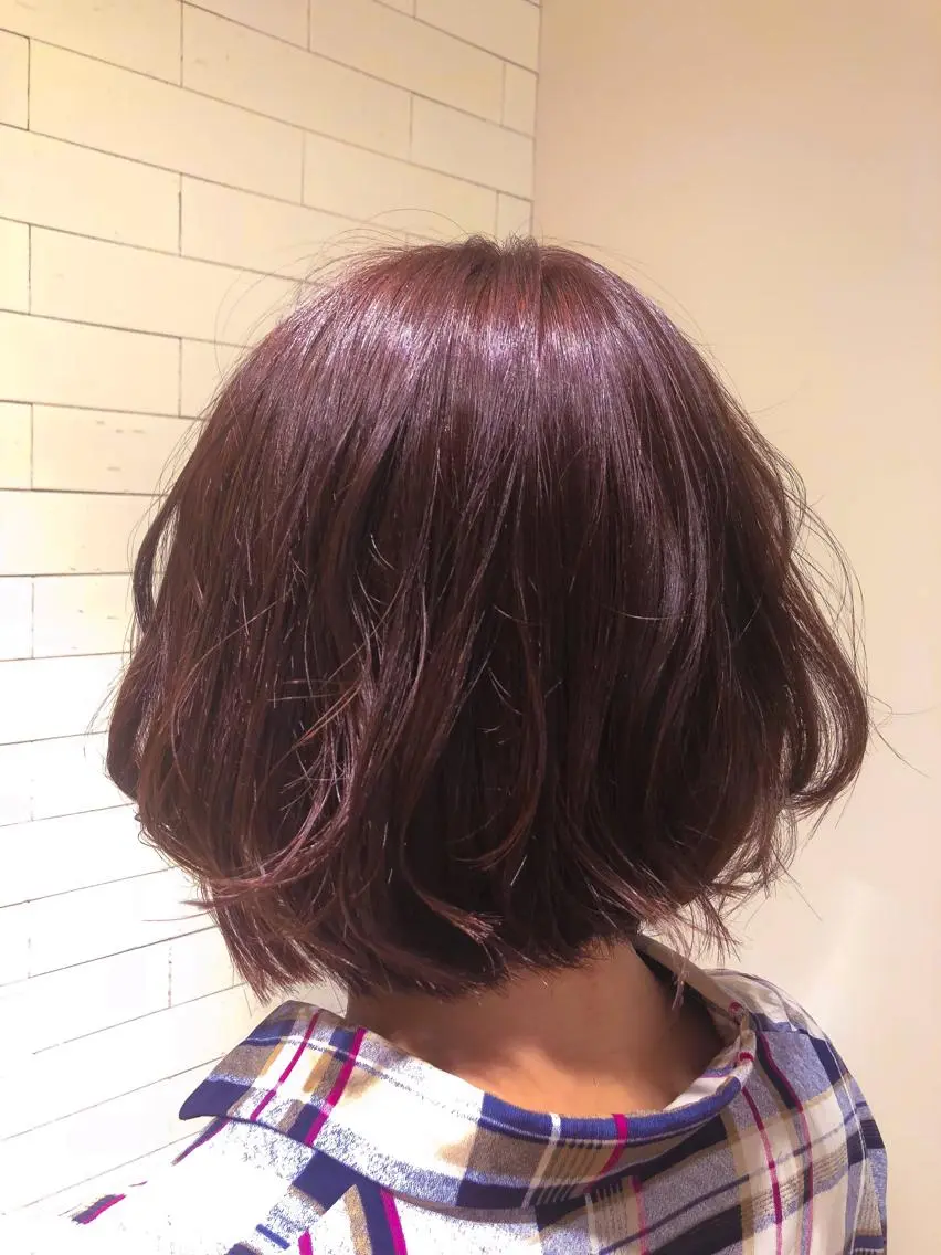 ミディアム カラー ヘアアレンジ ピンクカラー バイオレットカラー ヘアカラー トリートメント レイヤー×ヘッドスパ *保田遥*のヘアスタイル