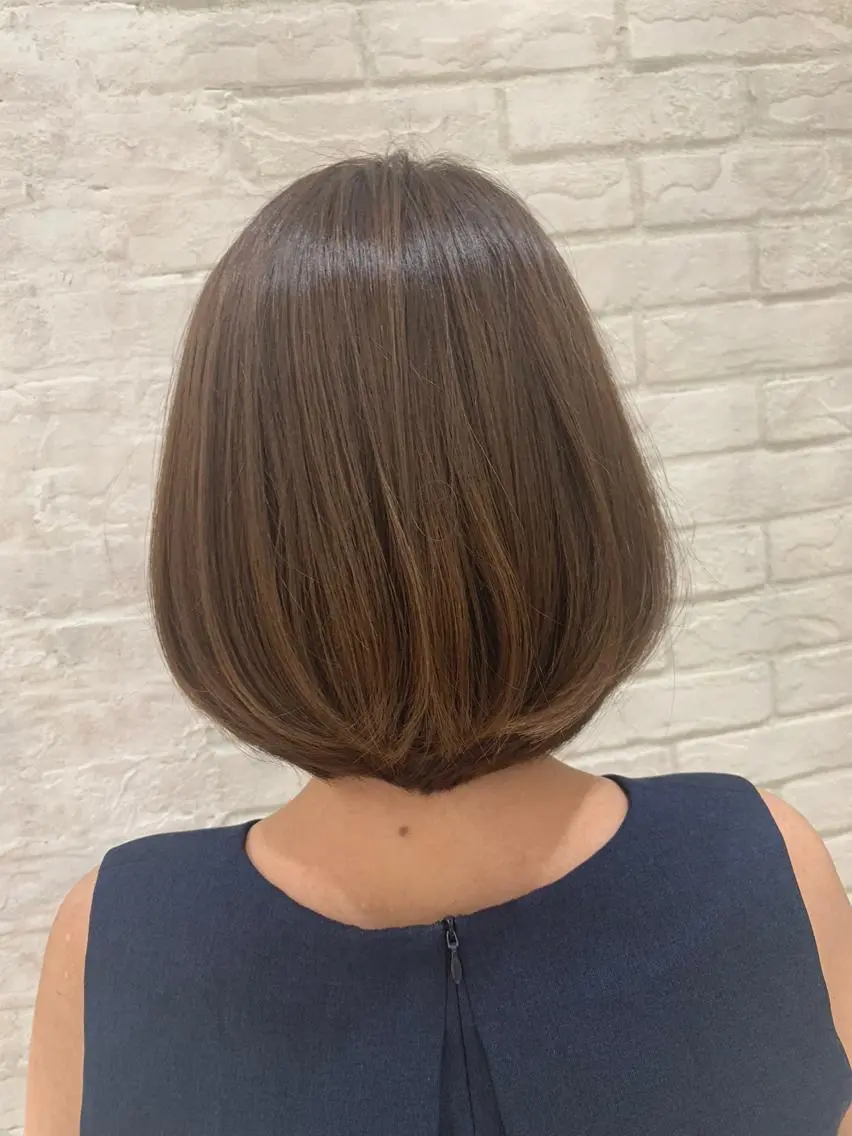 ミディアム カラー ベージュカラー 中西 優典のヘアスタイル