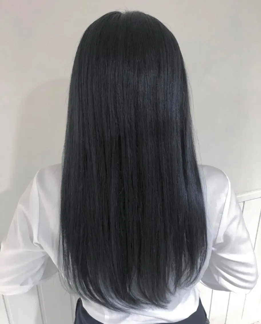 カラー 黒髪 ブルーカラー ブルーブラック Maho🍃 #池袋 #眉毛 #実績豊富のマツエク・マツパデザイン