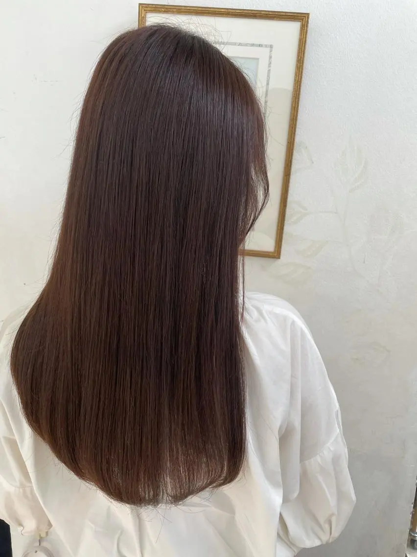 ロング カラー パーマ ストレートパーマ 青木 あおいのヘアスタイル