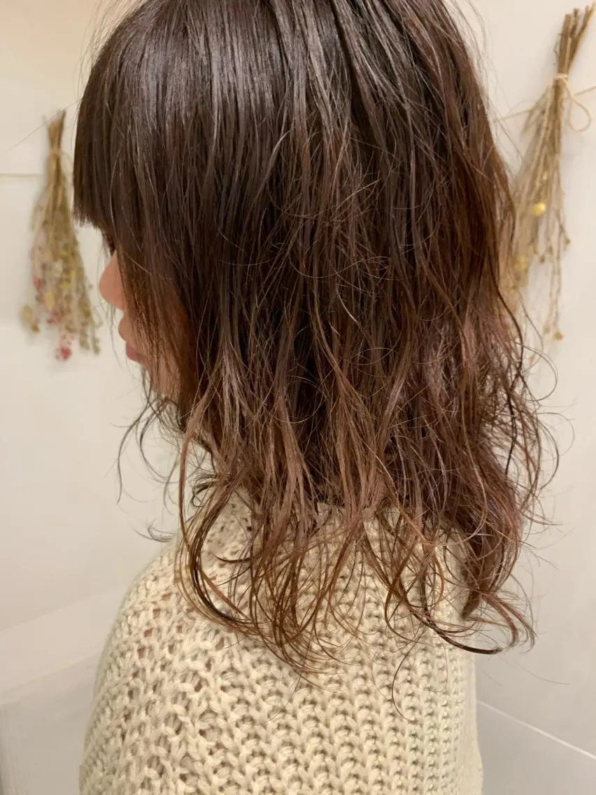 ミディアム カラー 縮毛矯正/髪質改善 ⭐️レイヤーの達人悟のヘアスタイル