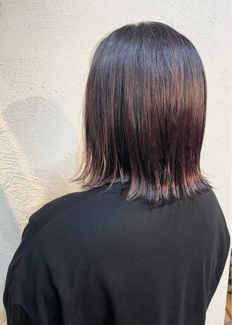 ミディアム カラー 箱守 さやかのヘアスタイル