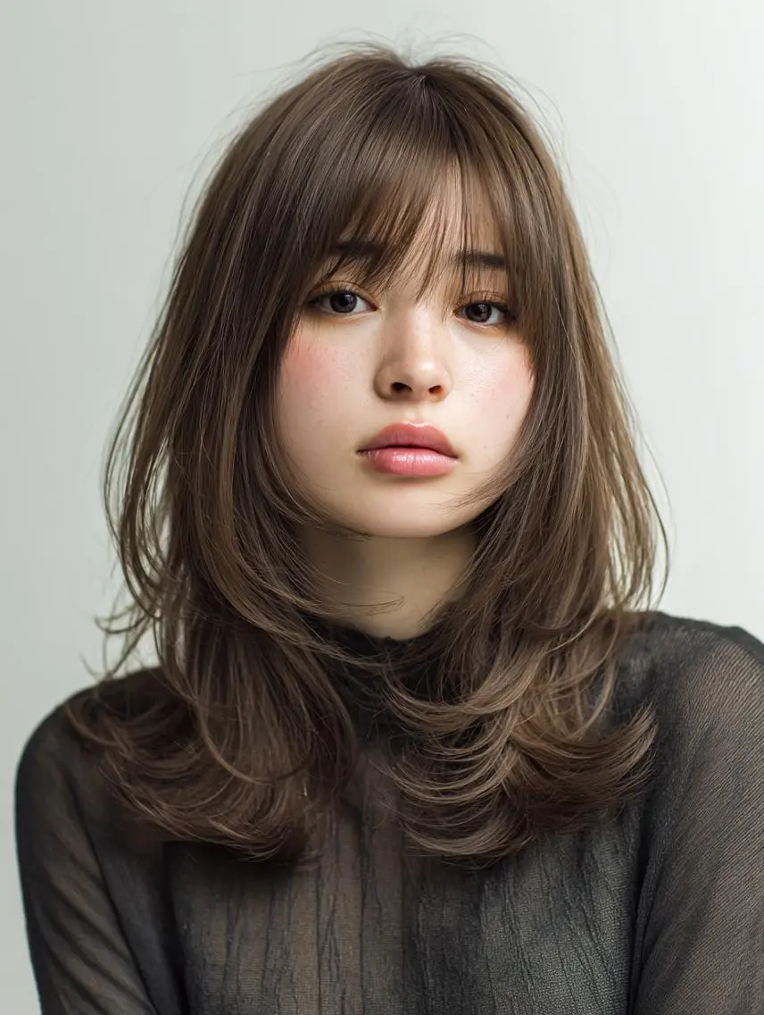 ミディアム 🍒暖色×ハイトーン ×デザイン✨まなりのヘアスタイル
