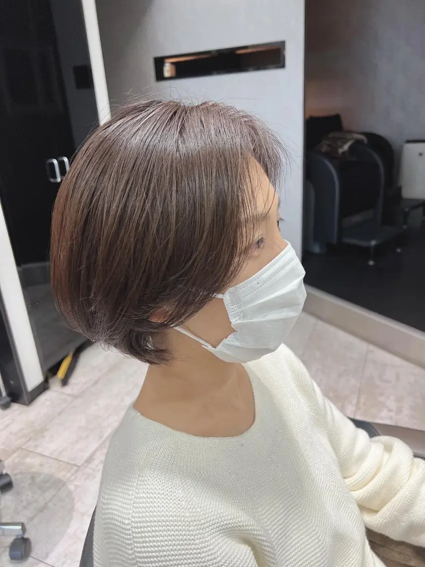 ショート カラー アッシュ アッシュブラウン ブラウンカラー ボブ くびれヘア 伊藤 早人のヘアスタイル