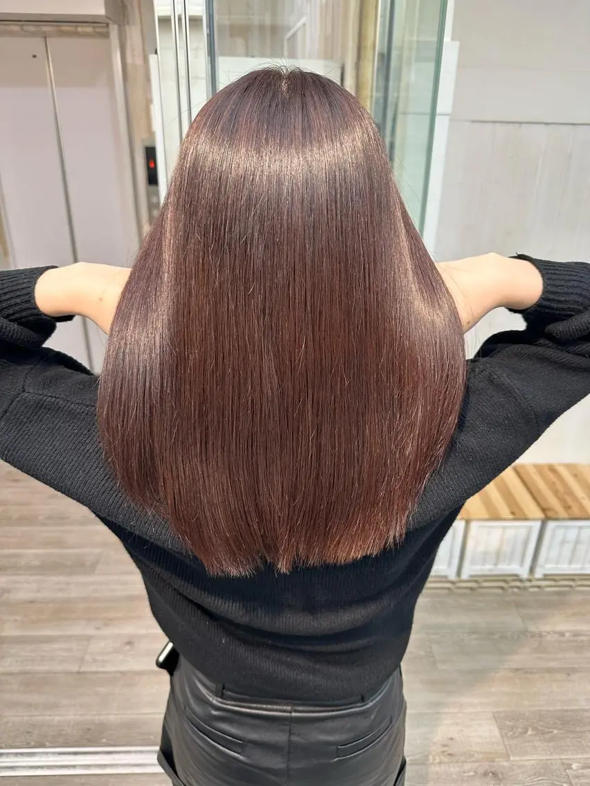 ロング 髪質改善 カット ヘアカラー トリートメント KEIGO/ ベージュカラーのヘアスタイル