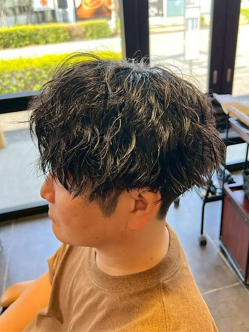 ショート パーマ メンズ カット パーマ 💎大石 久琉美💎のヘアスタイル