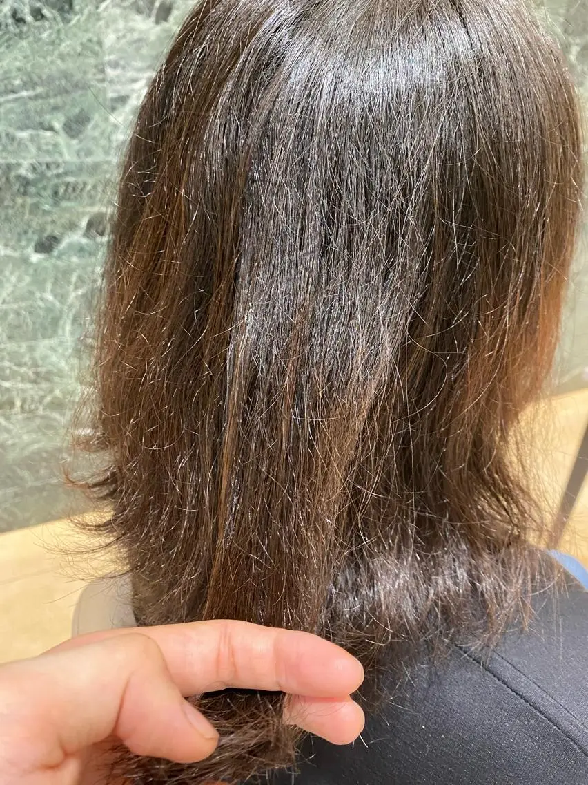 セミロング 酸性ストレート タナカ レイヤのヘアスタイル