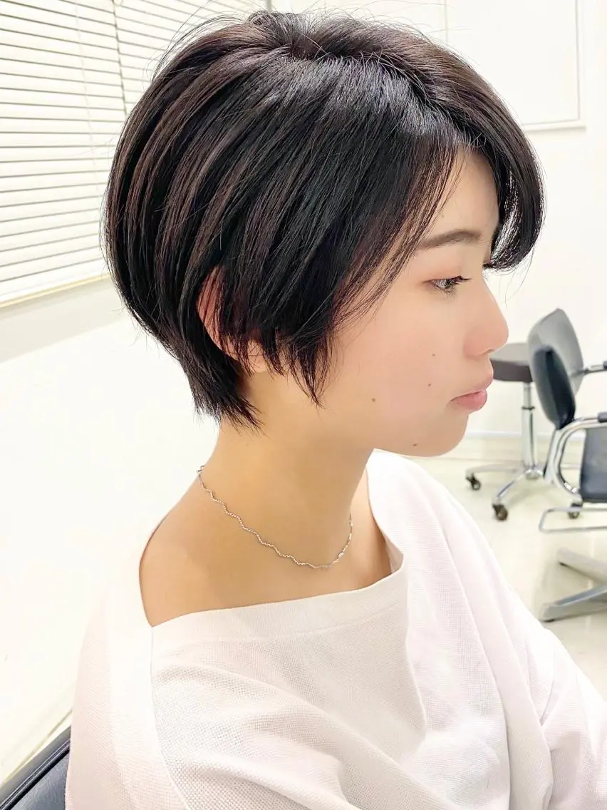 ショート カラー 黒髪 ショートヘア カット ヘアカラー 似合わせ専門美容師 なかじまのヘアスタイル