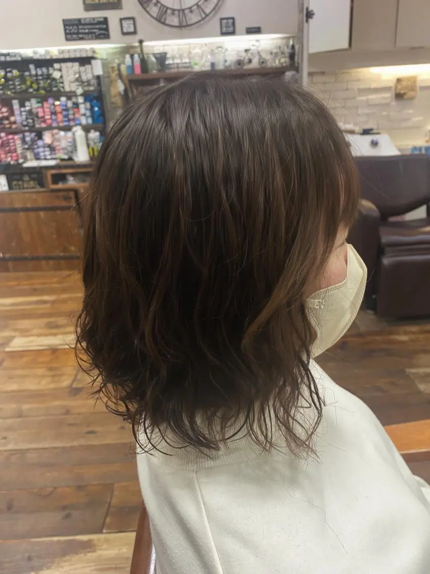 ミディアム パーマ ミディアムパーマ 井手口 沙樹のヘアスタイル