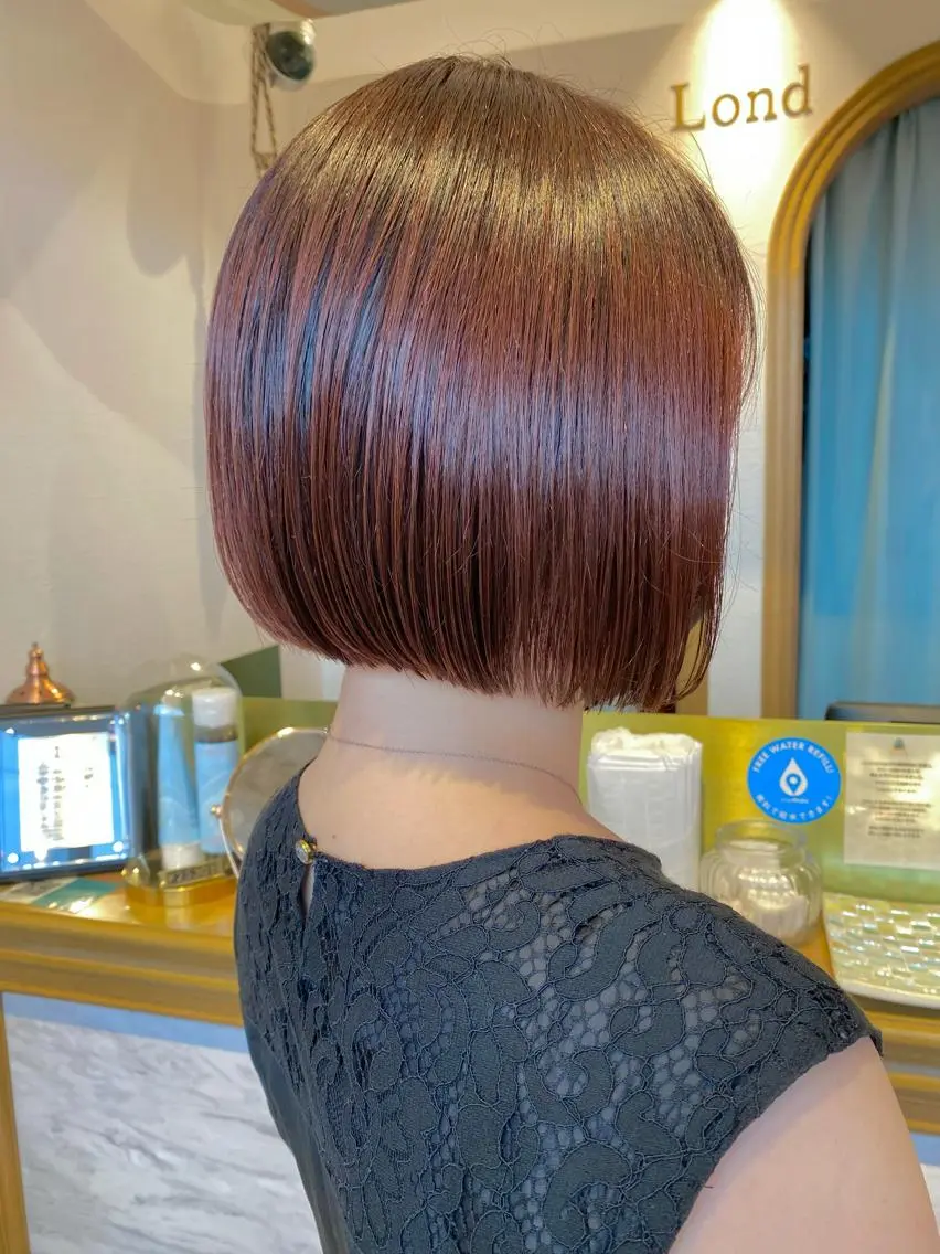 ショート カラー ブラウンカラー ピンクカラー ピンクブラウン ボブ カット ヘアカラー トリートメント レイヤーと顔まわり 大好き❣️関口拓馬のヘアスタイル