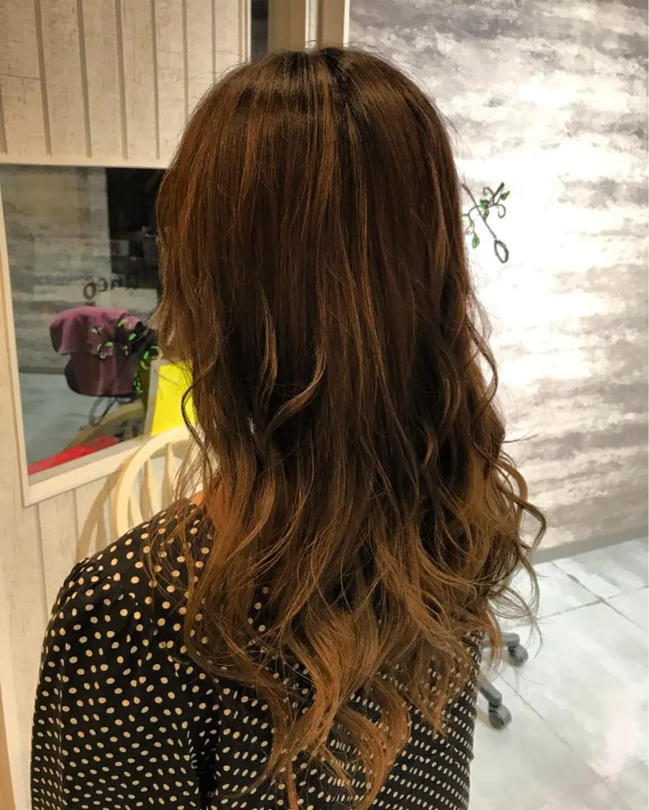 セミロング カラー ベージュカラー オレンジ オレンジベージュ 🫟Blanco🫟 Color&Careのヘアスタイル