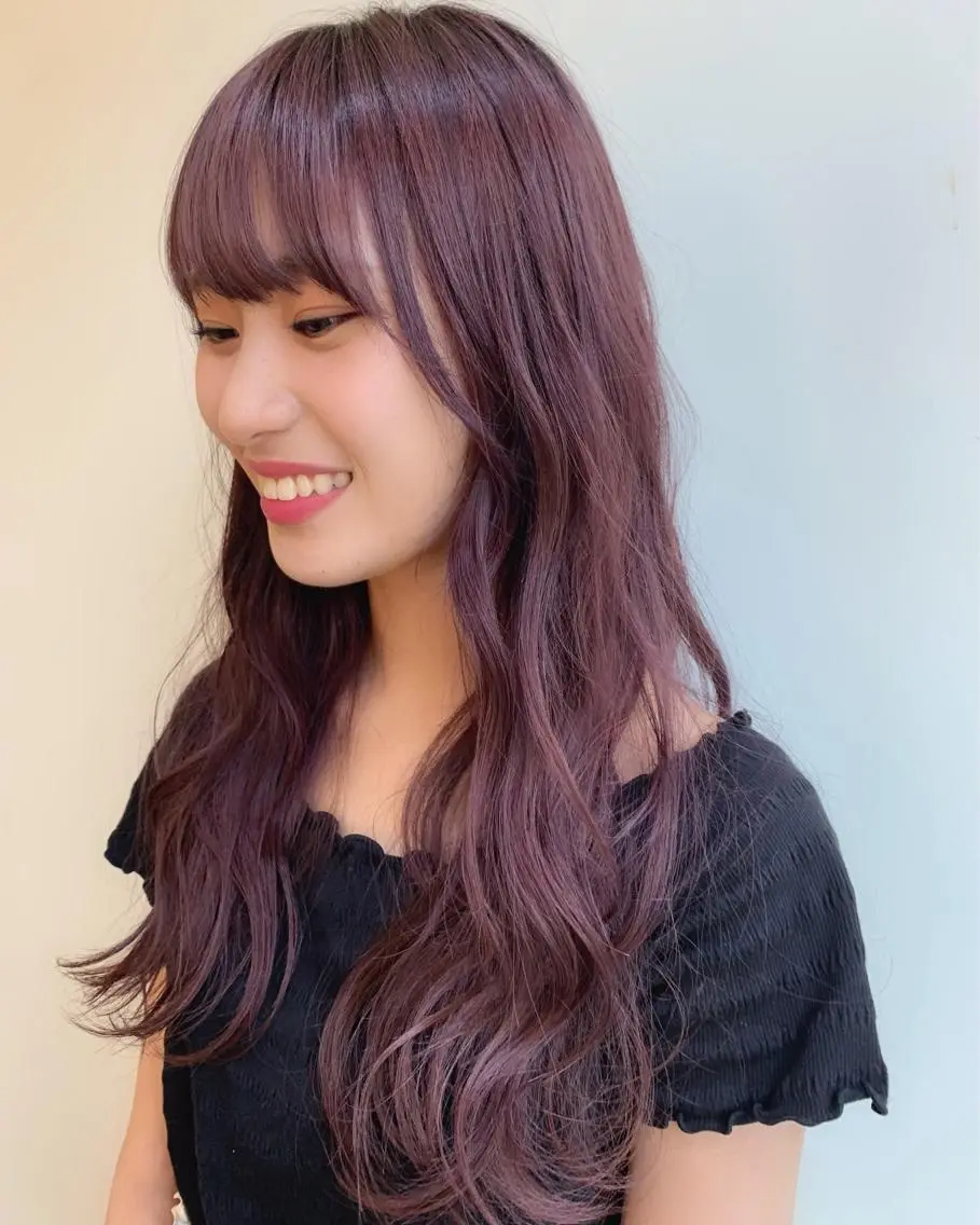ロング カラー バイオレットカラー 加藤 佑哉のヘアスタイル