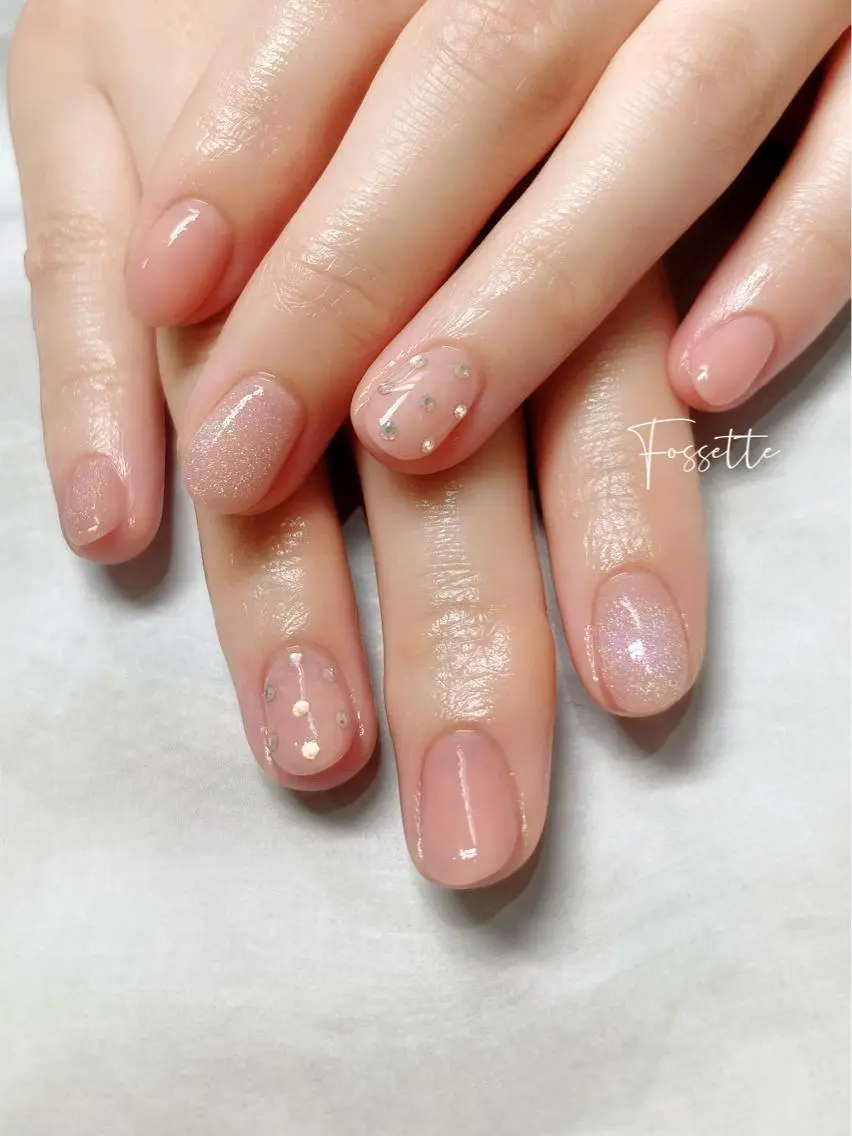 ネイル オーロラネイル マグネットネイル オフィスネイル シンプルネイル ハンドネイル nailsalon Fossetteのネイルデザイン