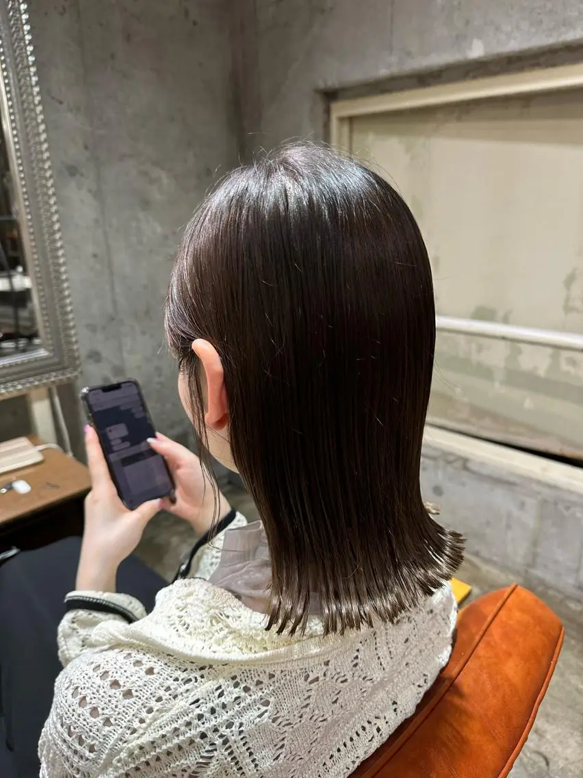 ミディアム 🔥コテ巻き風 ボブパーマ🔥のヘアスタイル