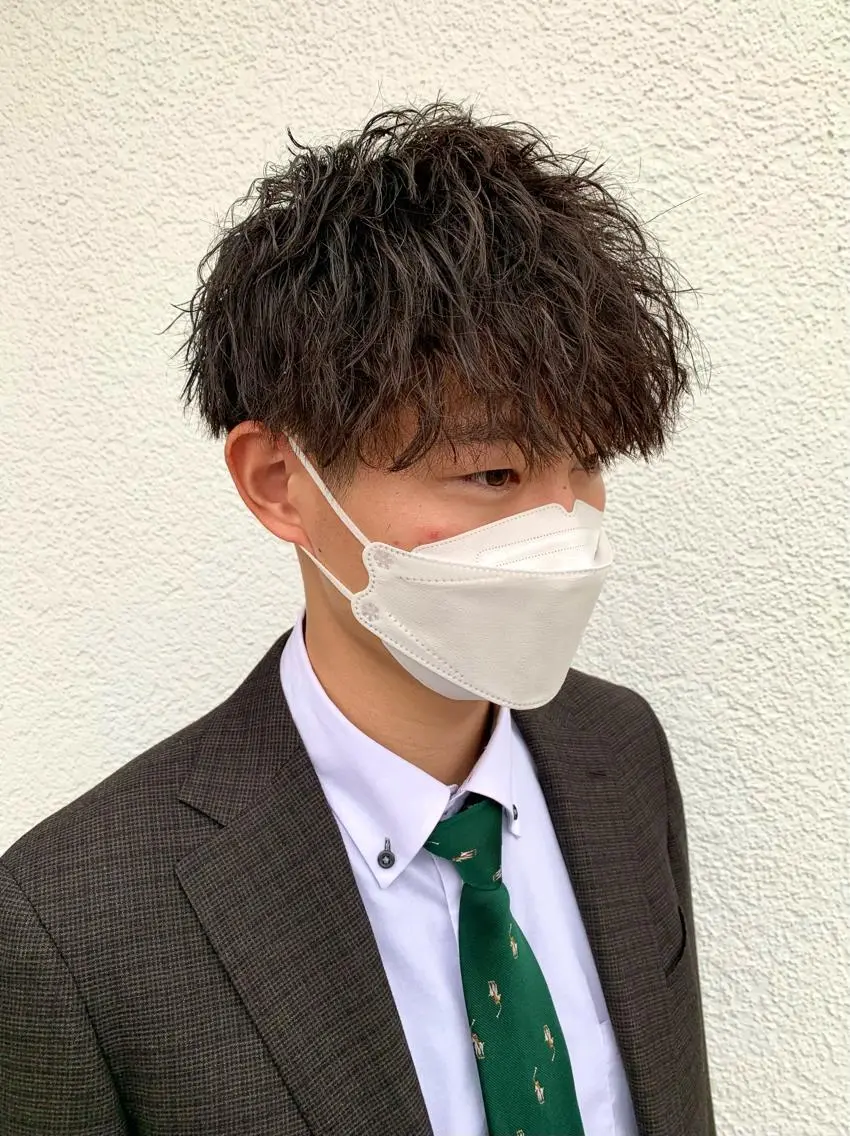 ショート パーマ ヘアアレンジ メンズ メンズパーマ メンズツイストパーマ ツイストスパイラルパーマ 波巻きパーマ スパイラルパーマ メンズパーマ職人 加藤 弘貴のヘアスタイル