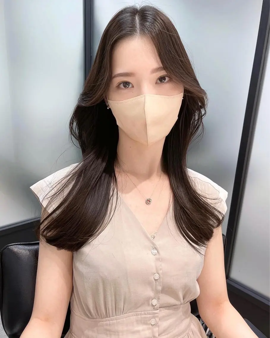 ロング カット ヘアカラー トリートメント 韓国レイヤーカット 髪質改善▫️水野有真のヘアスタイル