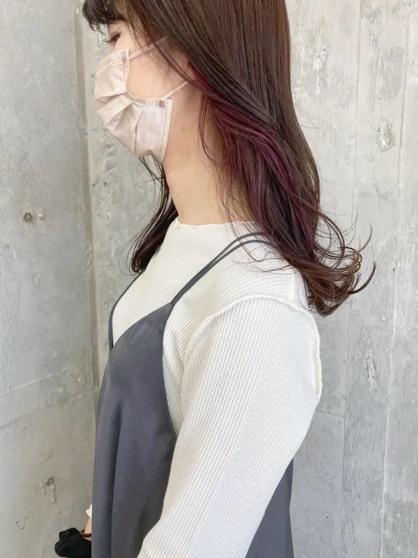 セミロング カラー 伸ばしかけ カット ヘアカラー 小木曽智美 /ボブ/ショートのヘアスタイル