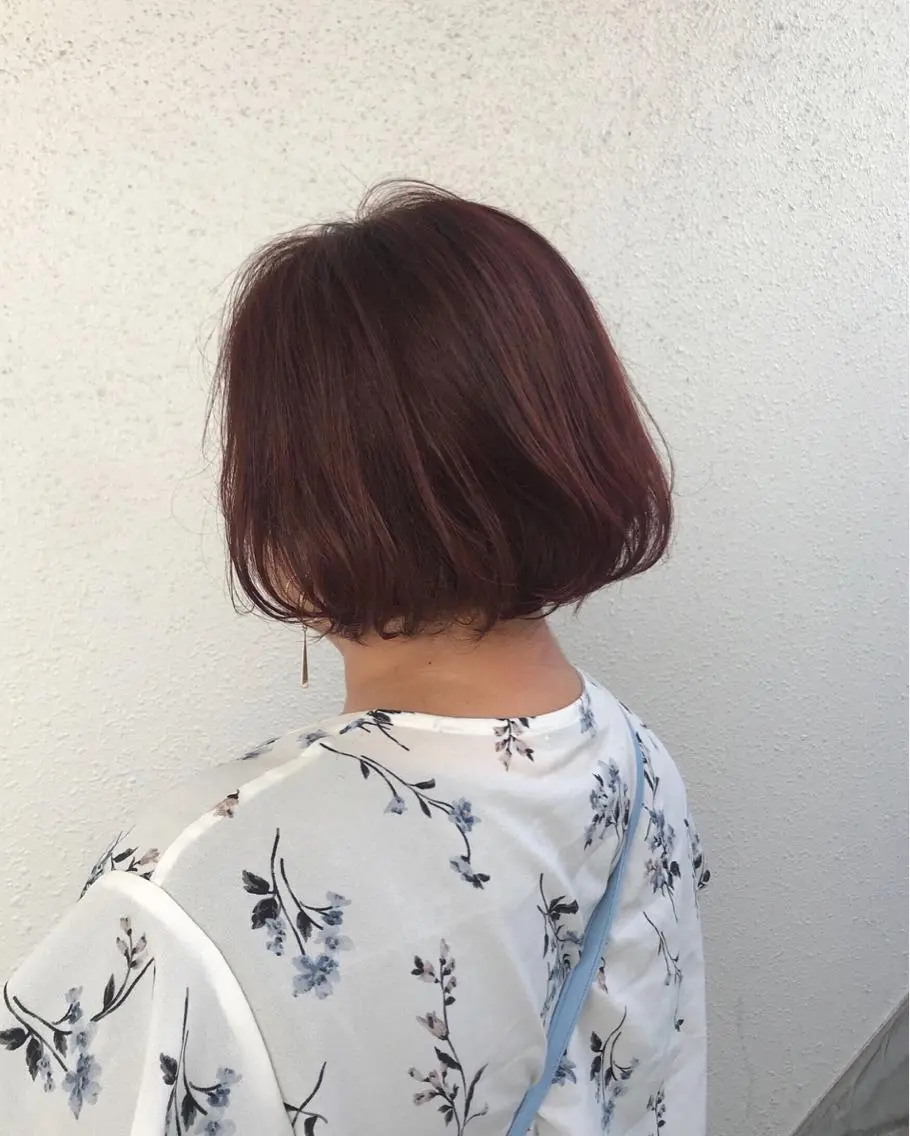 ショート カラー ブリーチ ダブルカラー ブリーチなしカラー レッドカラー インナーカラー/天神 ブリーチ/吉田のヘアスタイル